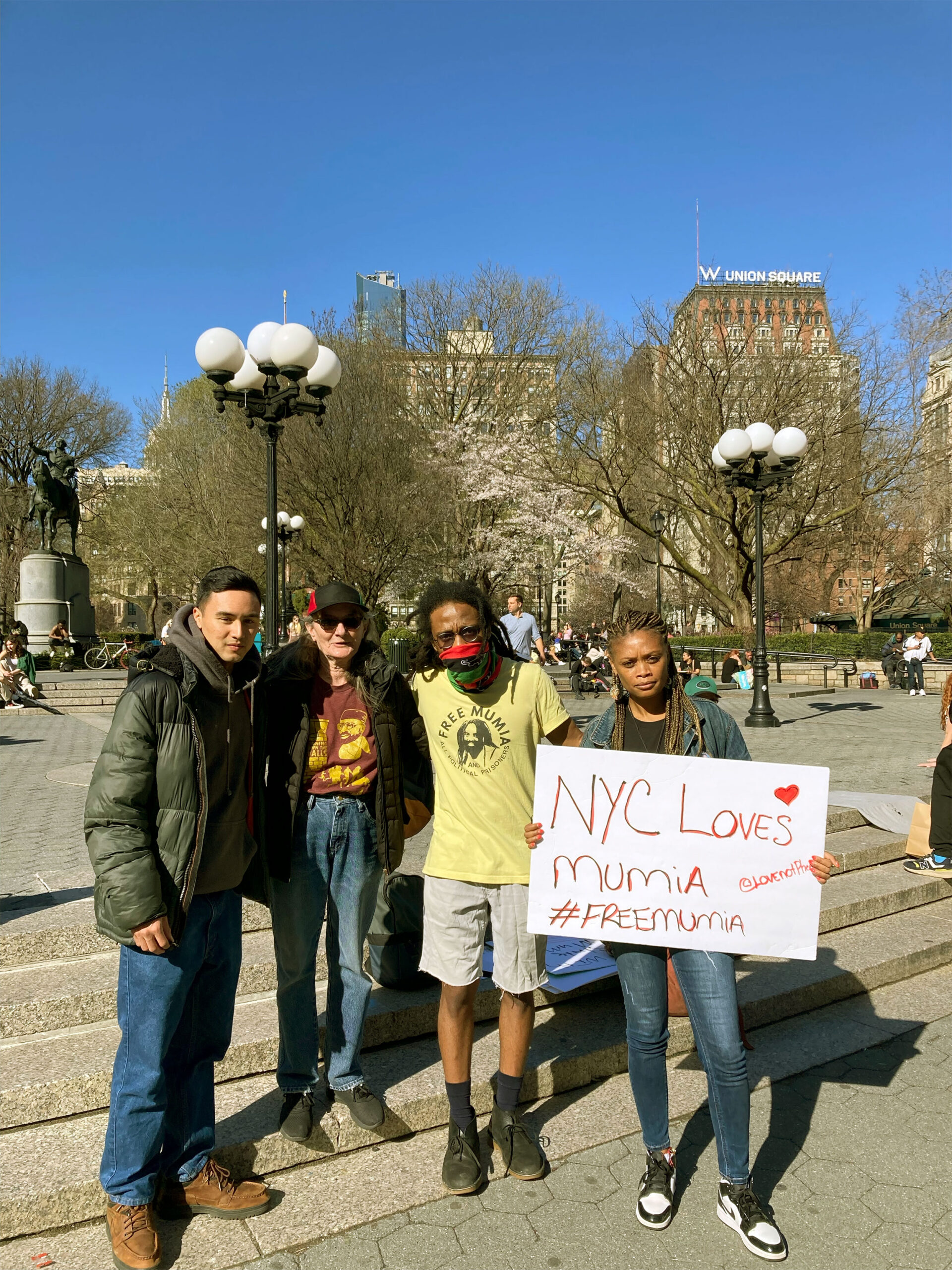 New Yorkers protest ruling by Judge Lucretia Clemons against Mumia Abu-Jamal. 