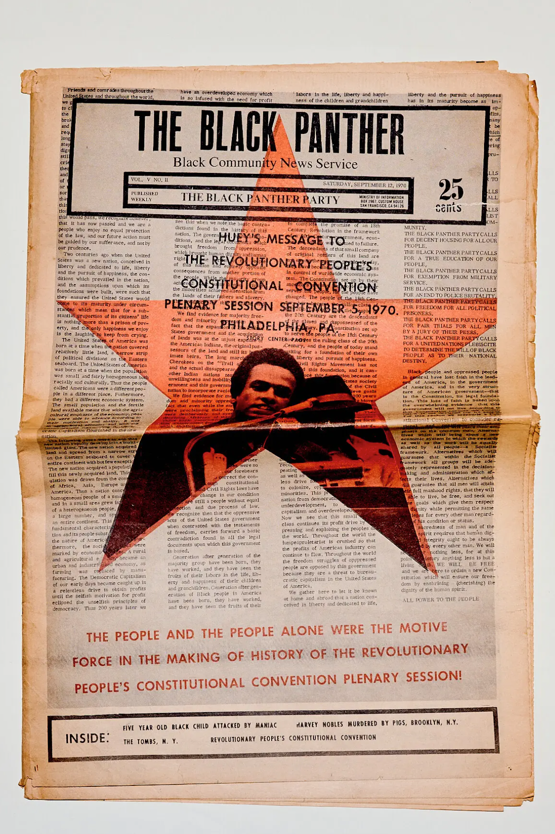 Mumia's archive's voluminous printed material includes copies of The Black Panther, the organization’s newspaper.  Credit- Philip Keith for The New York Times. 